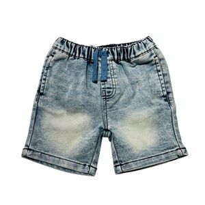 7 For All Mankind Blue Denim Shorts Elastic Waistband